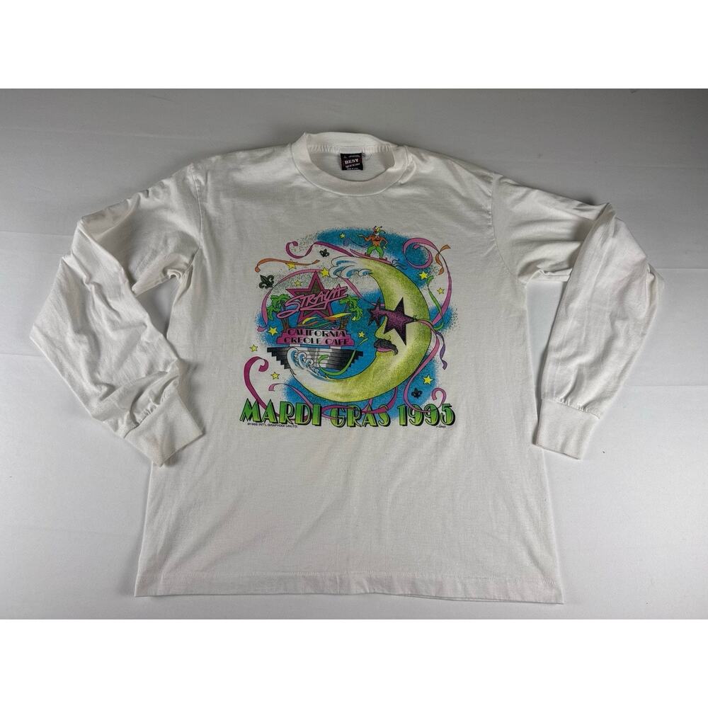 Vintage 1995 Mardi Gras Straya California Creole Cafe Long Sleeve L